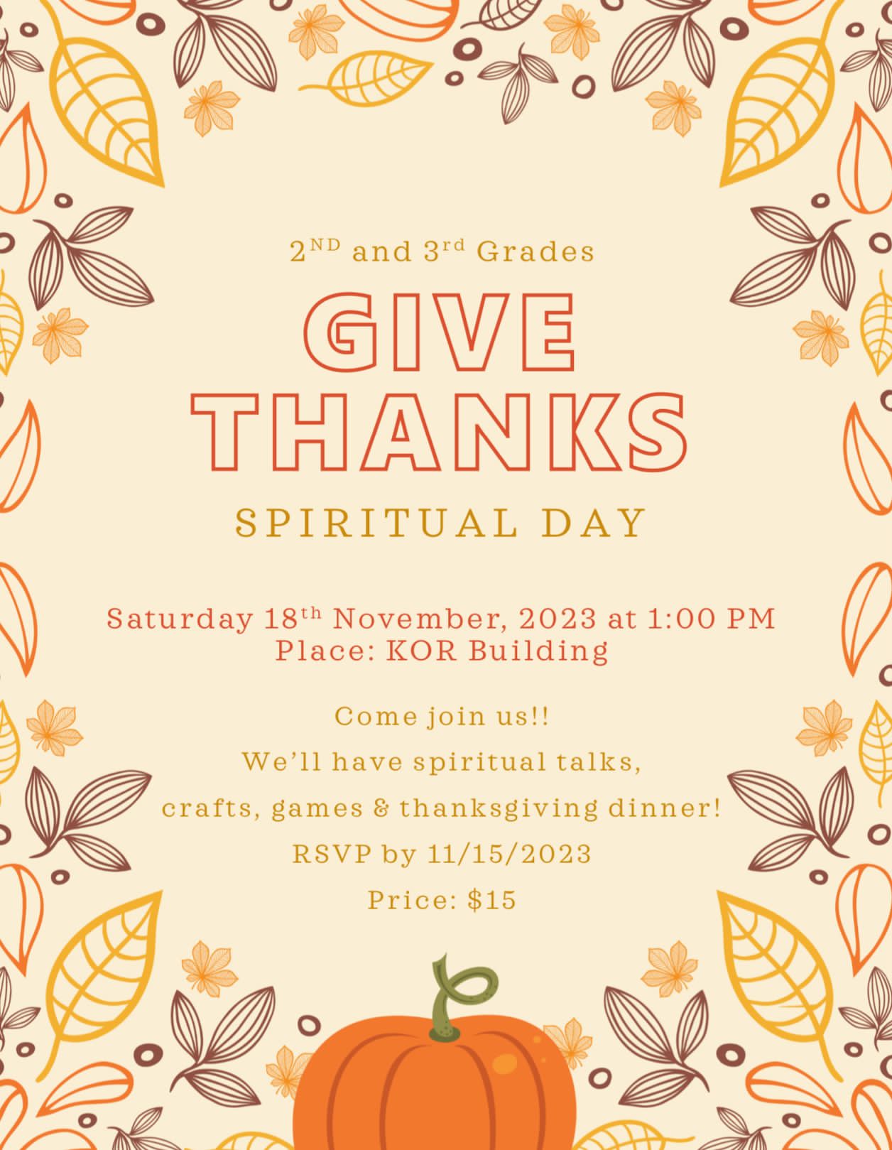 Give thanks spiritual day