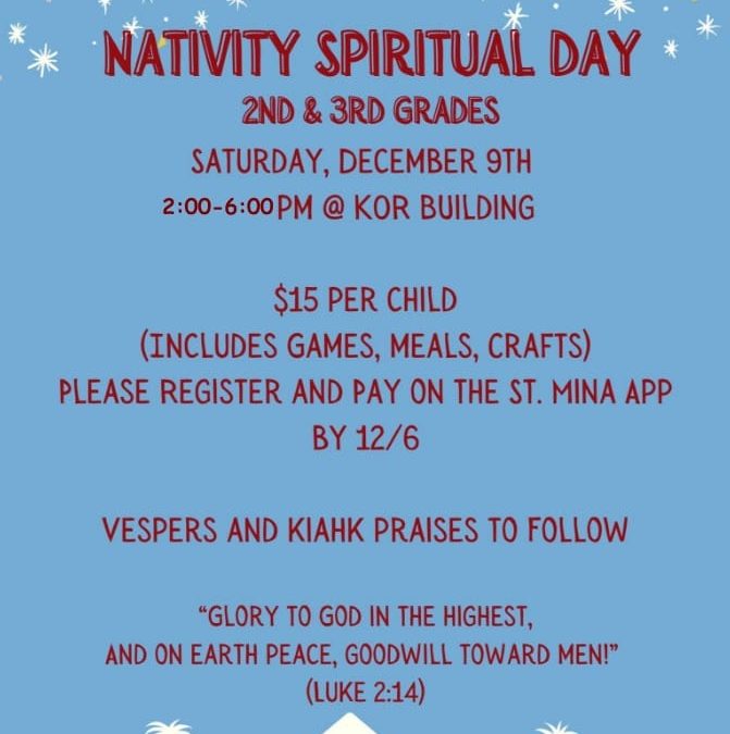 Nativity Spiritual day for grade 2 & 3