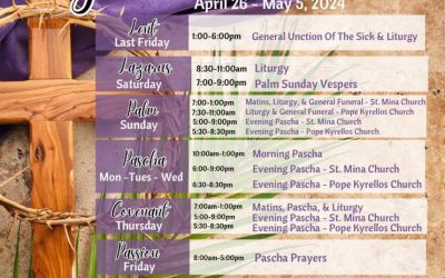 Holy Pascha Week Schedule